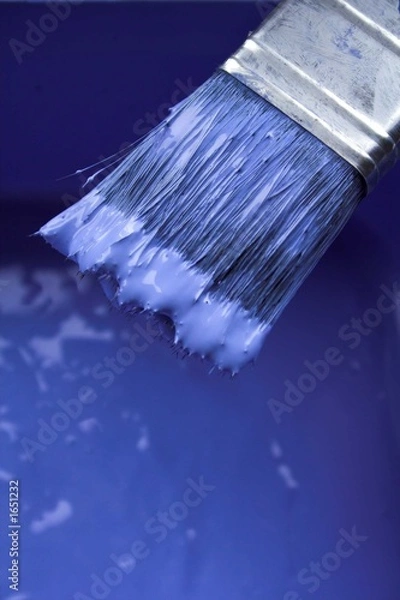 Fototapeta blue paint on paintbrush