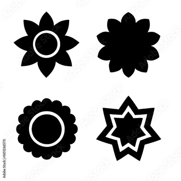 Fototapeta mandala design icon set.
silhouette of mandala design icons.
vector silhouette of mandala design icons.