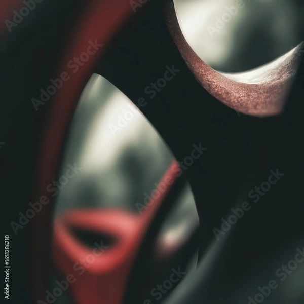 Fototapeta Abstract shapes of intersecting curves in muted colors.