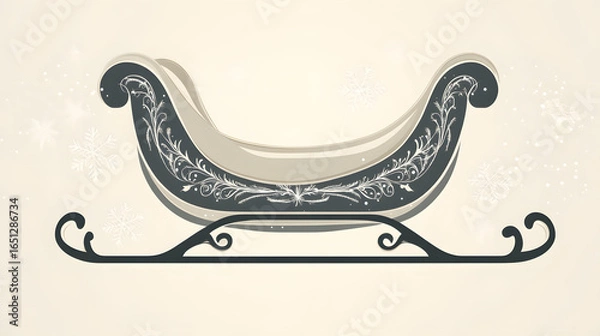 Fototapeta Elegant Decorative Sleigh with Intricate Floral Patterns