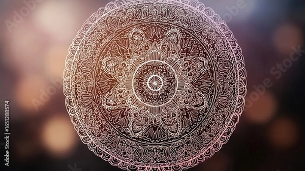 Fototapeta Ornate circular design with intricate details.