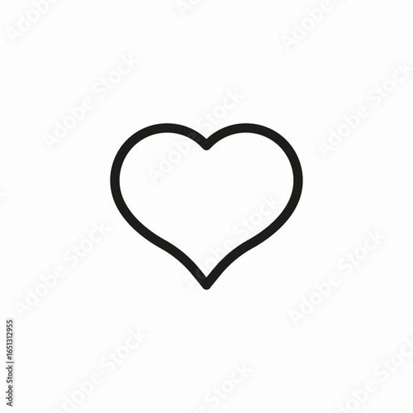 Fototapeta simple outline heart love icon sign vector
