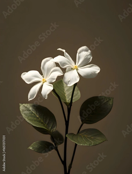 Obraz white flower on black background