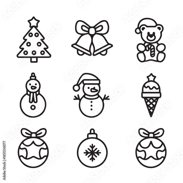 Obraz christmas icons set