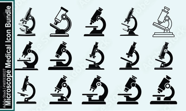 Obraz Microscopic Precision A Collection of Microscope Icons for Scientific and Medical Design use for analysis 