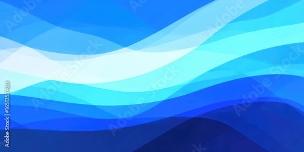 Fototapeta Abstract blue waves, vibrant shades of blue and turquoise flowing together, ideal for backgrounds or digital art projects.
