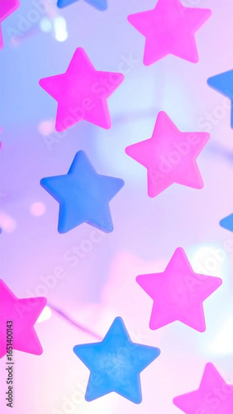 Obraz Abstract pink and blue star pattern