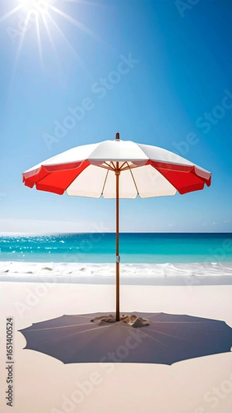 Obraz Beach umbrella on white sand