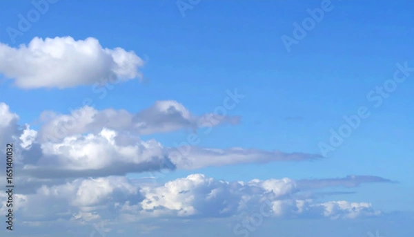 Obraz Blue sky filled with fluffy clouds