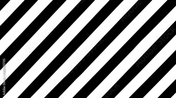 Fototapeta A bold pattern of thick, black diagonal lines creating a striking visual rhythm, isolated on a white background
