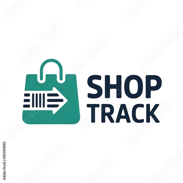Obraz ShopTrack – Shopping and Tracking Logo Design