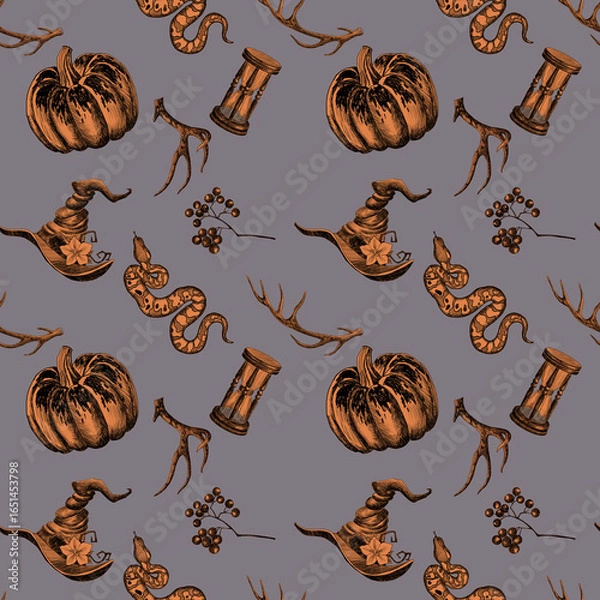 Obraz Seamless pattern with Halloween elements