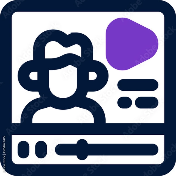 Obraz video tutorial duotone icon. Sleek and modern vector icon for websites, mobile apps, marketing materials, and corporate design. Fully scalable and ready to use.