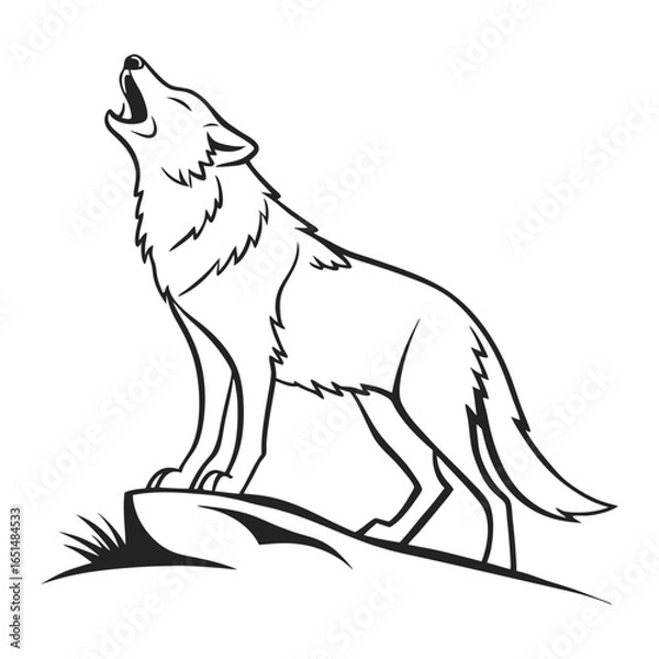 Obraz Minimal Animal Silhouette Vector | Clean Black Outline Graphic Design Isolated on White Background