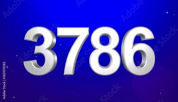 Fototapeta Large 3D numbers on gradient background
