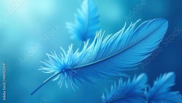 Fototapeta Soft, velvety blue feathers; subtle downy texture , blue feathers, avian