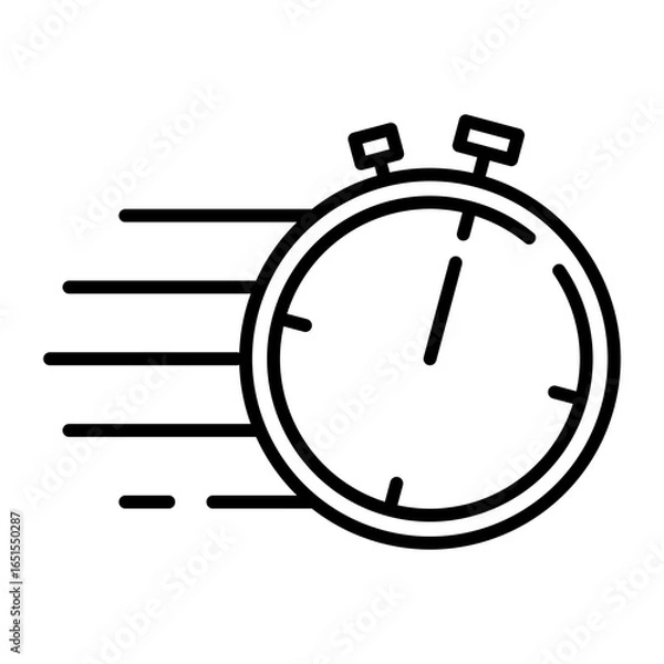 Obraz Quick response, stopwatch black line icon