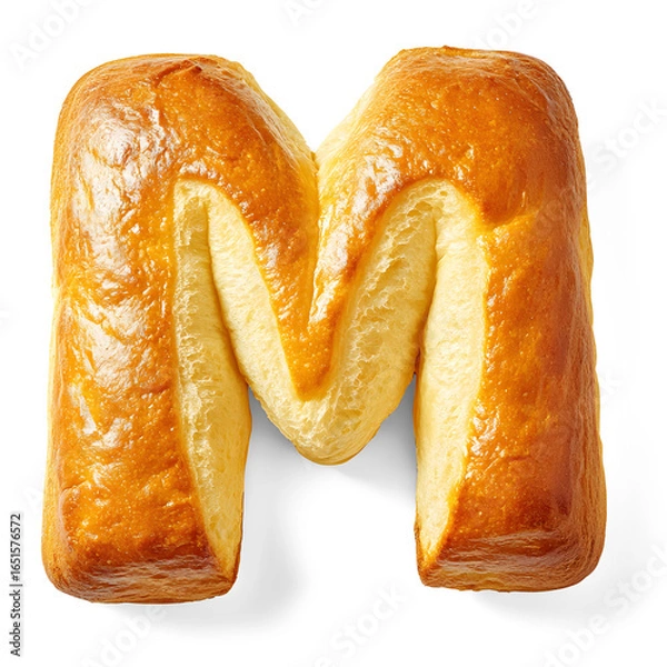 Fototapeta  Bread Letter M on transparent background