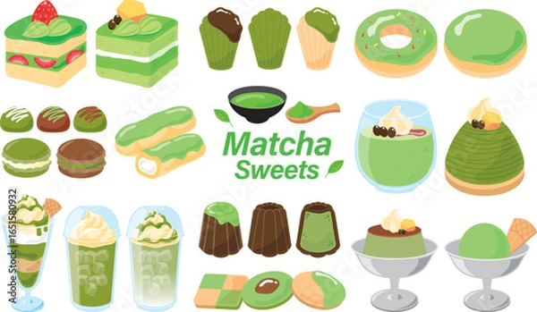 Obraz 抹茶のスイーツセット