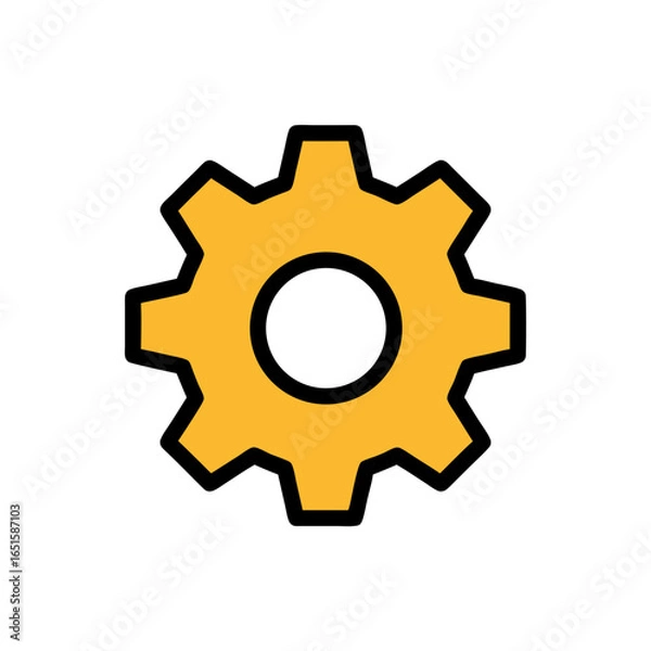 Fototapeta Conceptual cogwheel visualization representing engineering, innovation, and process automation with modern design and simple aesthetic