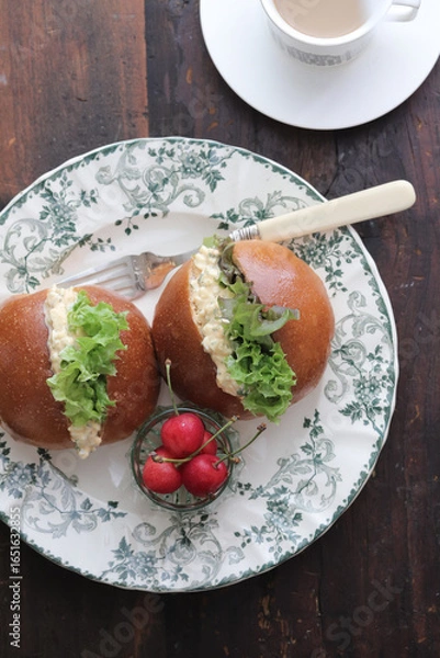 Obraz 卵サンドイッチとさくらんぼ