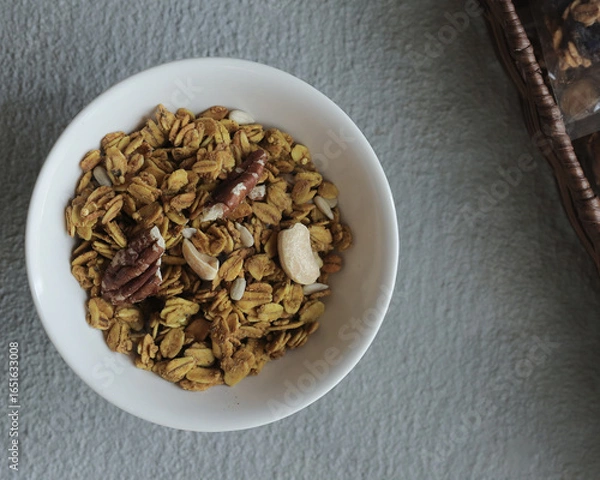 Obraz オーツ麦とナッツのグラノーラ