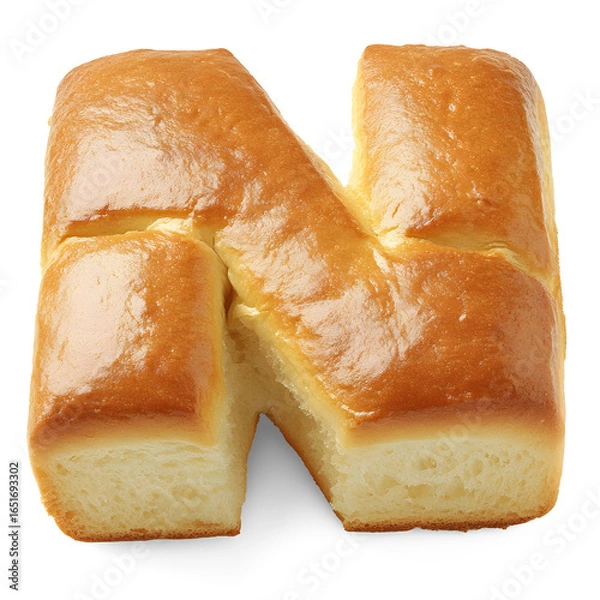 Fototapeta Bread Letter N on transparent background