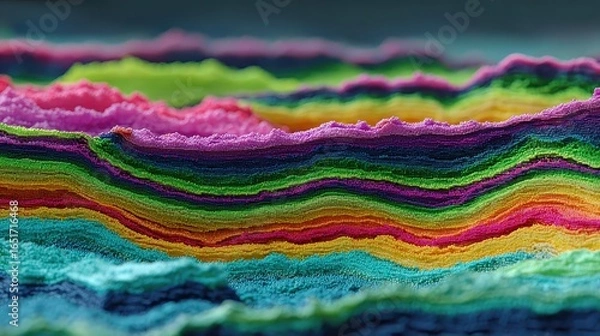 Fototapeta Colorful Layers of Sand in Abstract Artistic Display of Texture