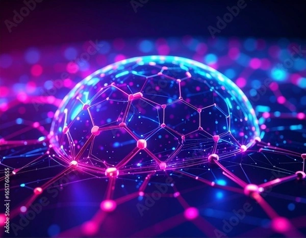 Fototapeta Glowing Nano-Molecular Sphere