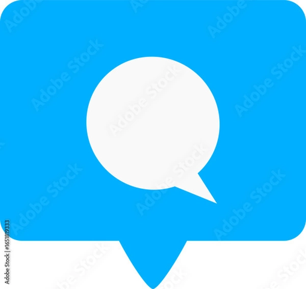 Fototapeta Simple Clean Rounded Square Speech Bubble Communication Message Icon