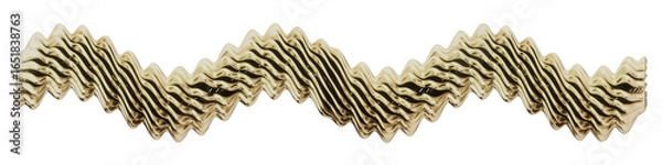 Fototapeta Gold Metallic Decorative Bar(wave) with Straight Patterns - transparent PNG
