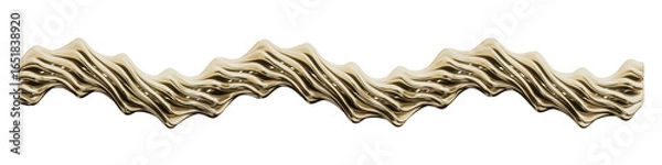 Fototapeta Gold Metallic Decorative Bar(wave) with Straight Patterns - transparent PNG
