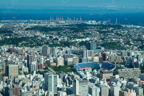 Fototapeta 横浜市街と横浜スタジアム