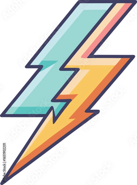 Fototapeta Tiny Lightning Bolt Tattoo Design Minimalist Flat Vector Illustration