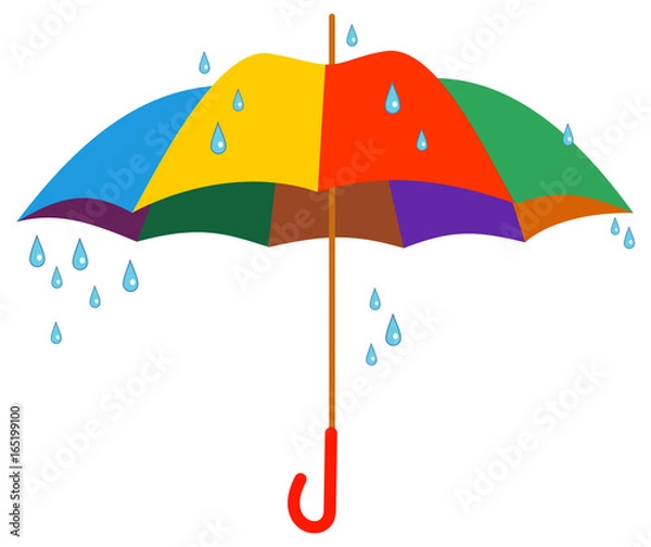 Obraz Colorful umbrella isolated on a white background. Vector clip art.