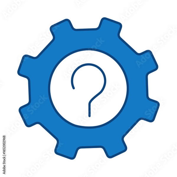 Fototapeta Question Blue Line Icon. Question Mark, Thinking, Asking, Answer, Help Editable Stroke Vector Illustration