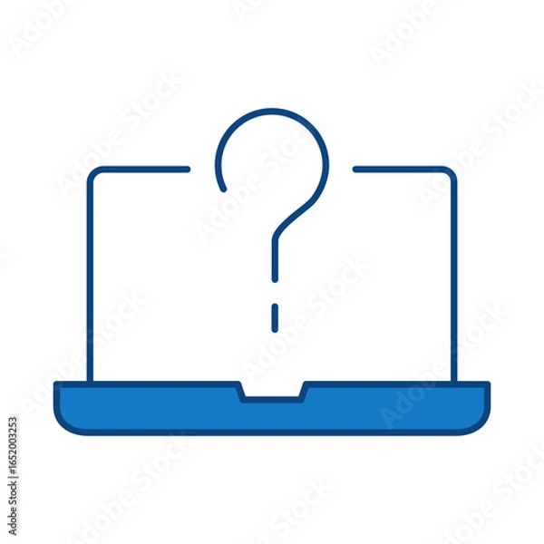 Fototapeta Question Blue Line Icon. Question Mark, Thinking, Asking, Answer, Help Editable Stroke Vector Illustration