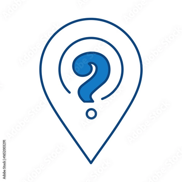 Fototapeta Question Blue Line Icon. Question Mark, Thinking, Asking, Answer, Help Editable Stroke Vector Illustration