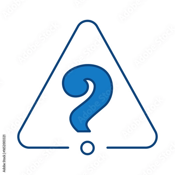 Fototapeta Question Blue Line Icon. Question Mark, Thinking, Asking, Answer, Help Editable Stroke Vector Illustration