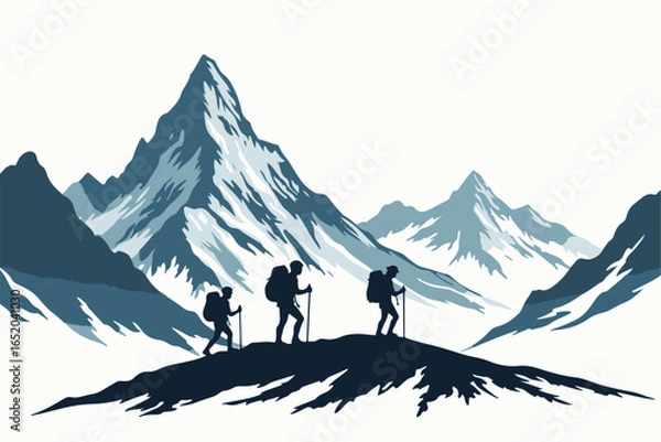 Fototapeta "Adventure Hike Through Mountain Peaks"