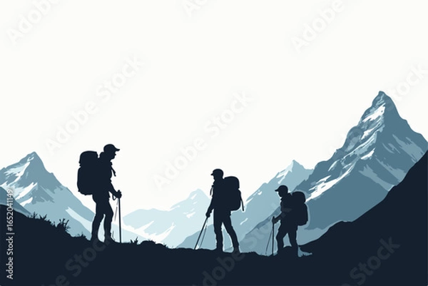 Fototapeta "Adventure Hike Through Mountain Peaks"