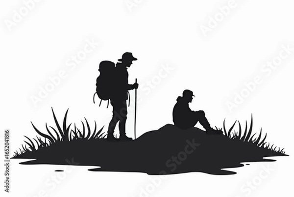 Fototapeta "Adventure Hike Through Mountain Peaks"