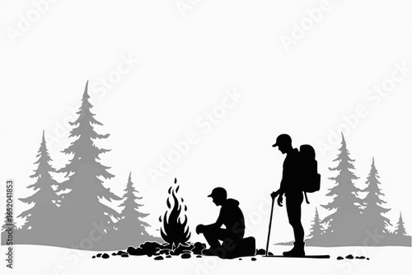 Fototapeta "Adventure Hike Through Mountain Peaks"