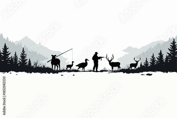 Fototapeta "Adventure Hike Through Mountain Peaks"