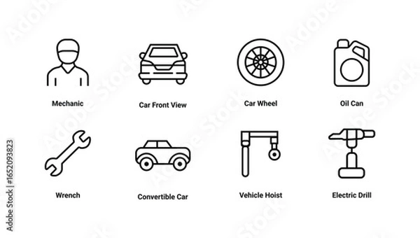 Obraz Car Service and Auto Repair Vector Icons