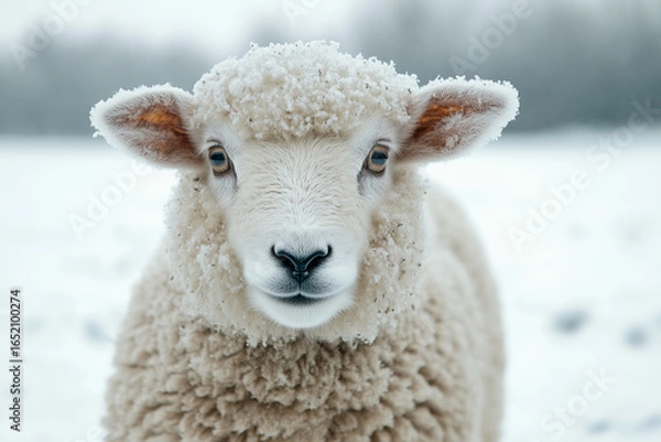 Fototapeta Sheep in snow