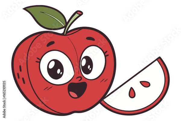 Obraz red apple cartoon