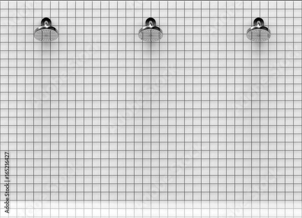 Fototapeta 3d rendering. clean white Shower Room