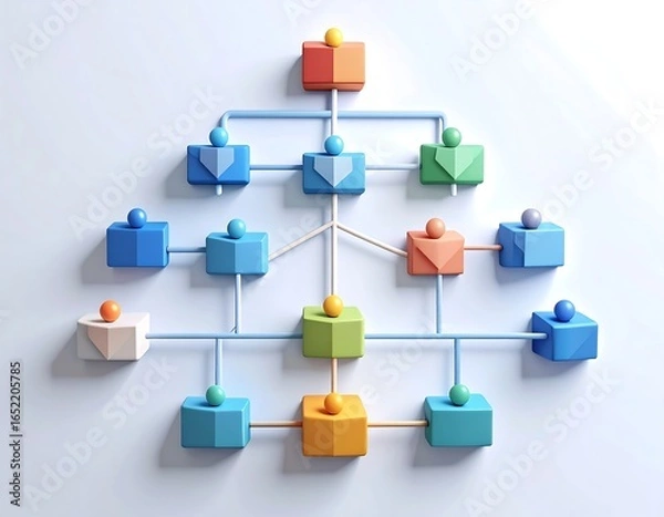 Obraz Colorful 3D organizational chart