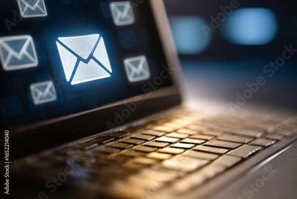 Obraz laptop with email symbol